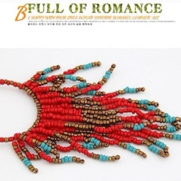 Bohemian Beads Tassel Earrings - Picture 10 of 11